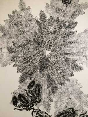 Stašová, Veronika. Fauna 2 (soubor linorytů). 100 x 70 cm. 2018